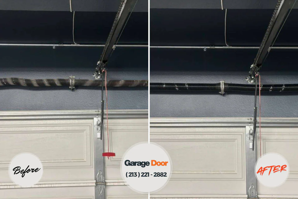 Before and after: garage door repair Weweantic, MA